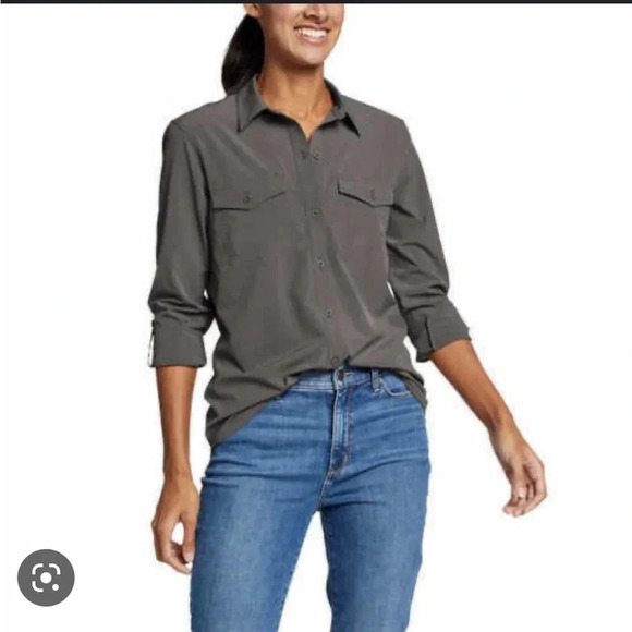 NWOT EDDIE BAUER WOMENS BUTTON DOWN SHIRT - Picture 1 of 5